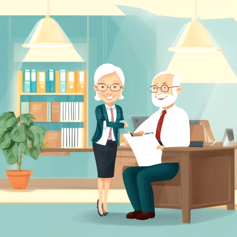 محامي يقدم استشارة قانونية مسن